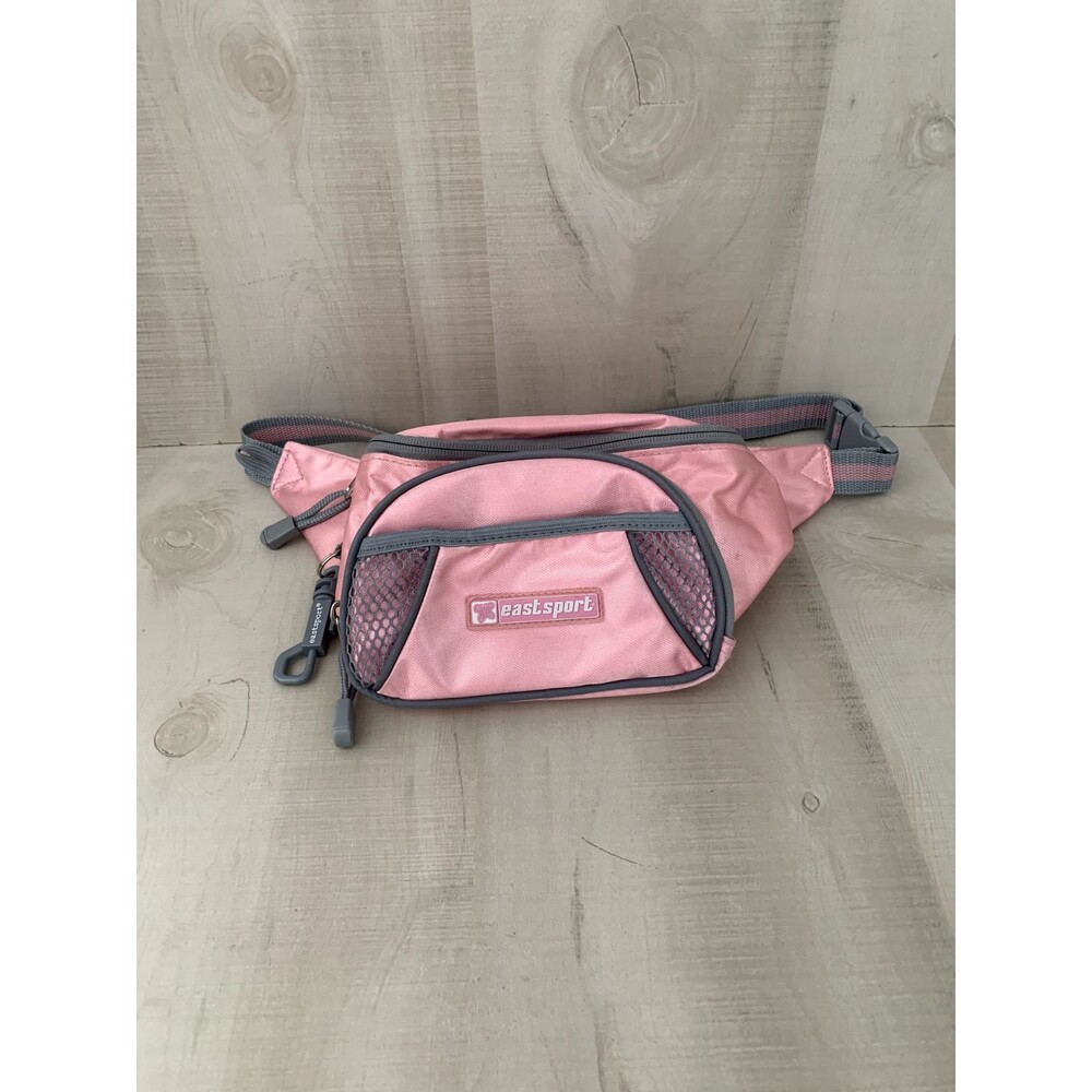 Vintage EastSport Gray & Pink Waist Fanny Pack With Extra Pocket Pouch 90s
